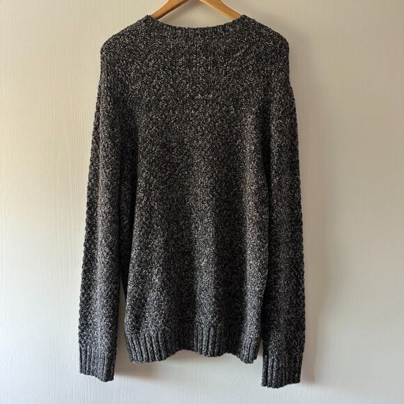 Lucky Brand Mens Crew Neck Pullover Cross Marl Stitch Knit Sweater Grey Size XL - Picture 5 of 7